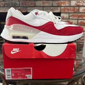 Nike Air Max System Red White Sneakers DM9537-104 Men’s 9 / Women’s 10.5
